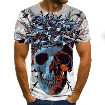 

2020 new skull pumpkin light T-shirt fashion summer short sleeve ghost Knight cool T-shirt 3D skull print top skull t-shirt