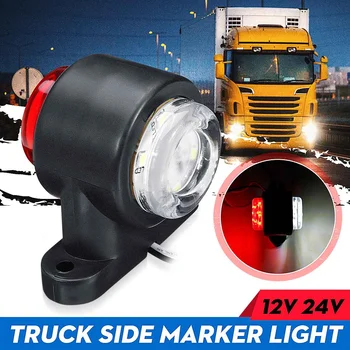 

1Pc Single 10-30v 12 LED Universal Car Truck Side Marker Light Side Lights Indicator Lamp Red White For Camper Trailer Lorry RV