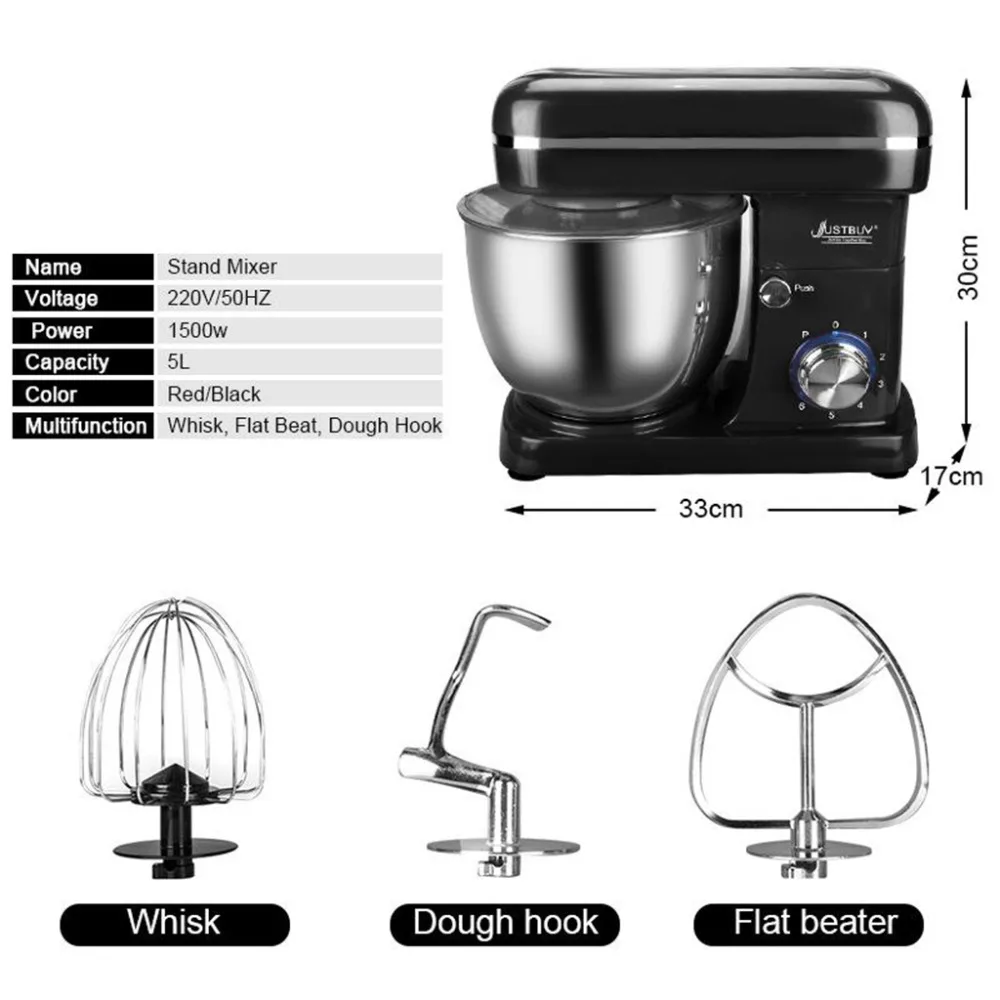 5L Blender 1500W Bowllift Stand Mixer Kitchen Stand Food Milkshake/Cake Mixer Dough Kneading