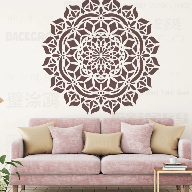 60cm - 100cm Stencil Mandala Extra Large For Painting Big Wall Flower  Decors Round Walls Paint S092 - Wall Stencils - AliExpress