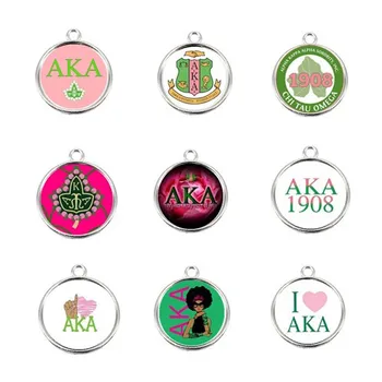 

Customizable Design Alpha Kappaa Alpha Sorority 18MM Glass AKA Charms Pendant For DIY Bracelet & Necklace Jewelry Making 20PCS