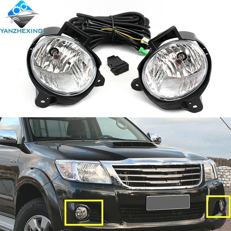 

High-quality Front Bumper Fog Light 1set 12v 51W Fog Light Assembly with Harness switch for Toyota Hilux Vigo champ 2011-2014