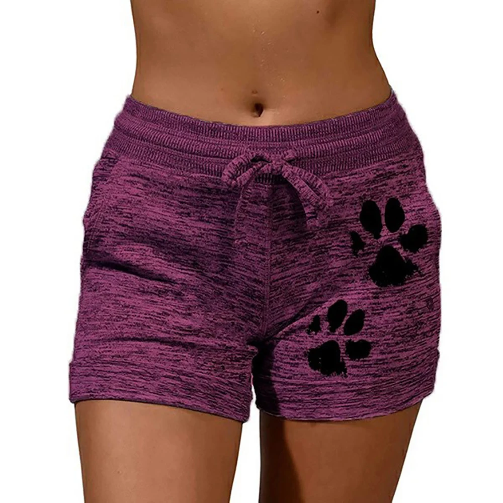 Women Leisure Cartoon Print Short Pant Workout Summer Loose Casual Lady Soft Cotton Female Skinny Waistband Stretch Shorts Pants
