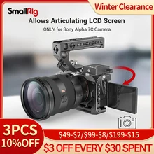 SmallRig DSLR a7c Camera Cage for sony a7c Cage rig With Cold Shoe 1/4'' Arri Hole for Microphone LED Fill Light Extension 3081