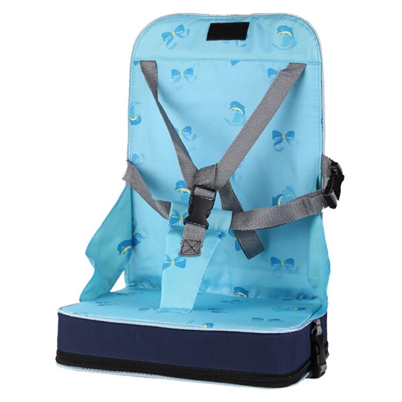 

Blue portable folding dining chair seat 30 * 25 * 8cm (11.8 x 9.8 x 3.1 inches) Baby Travel Booster Luggage Folding Seat Highcha