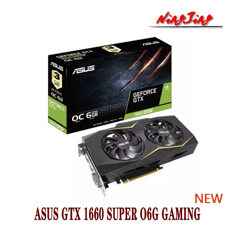 latest gpu for pc ASUS GTX 1660 SUPER O6G GAMING NEW GeForce GTX 1660S  12nm 6G GDDR6 192bit Support AMD Intel Desktop CPU Motherboard display card for pc