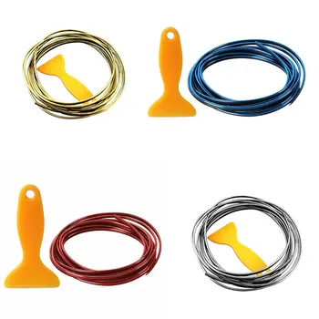 

5M Car Interior Strip Decor Door Sticker Moulding Styling Trim Decals Line with Scraper Car Parts Accessoriess