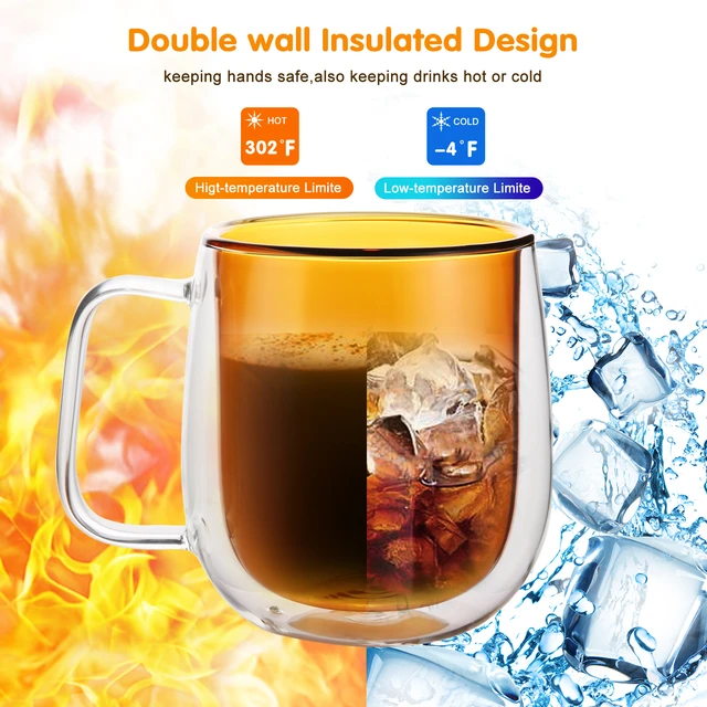 Glass Coffee Mugs Espresso Cups , Clear Double Walled Drinking Mug