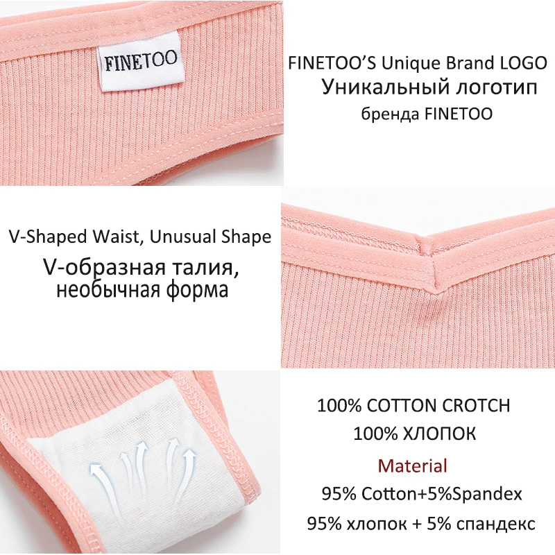 3/5Pcs Cotton Brazilian Panties Women Sexy V Waist T Back Underwear Female Soft Underpants Lady Bikini Lingeri