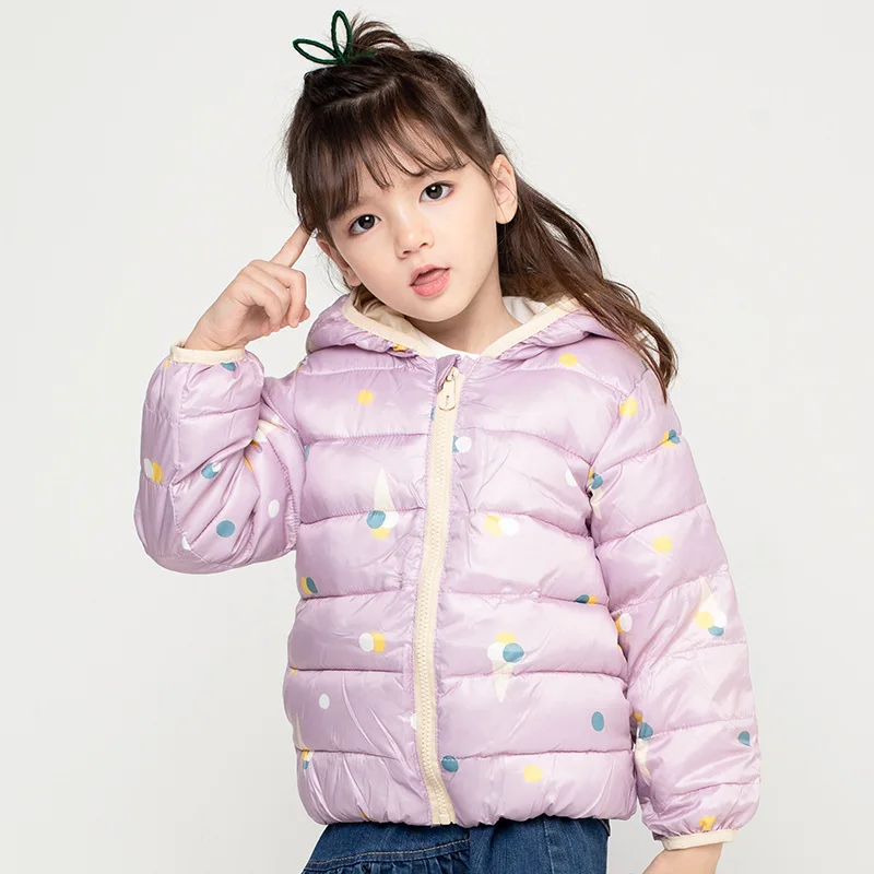 

Winter Bear Ear Hat Children's Cotton Jacket Girls' Clothing Thicken Warm Liner Cotton Coat Zipper Down Jacket Flower Pattern