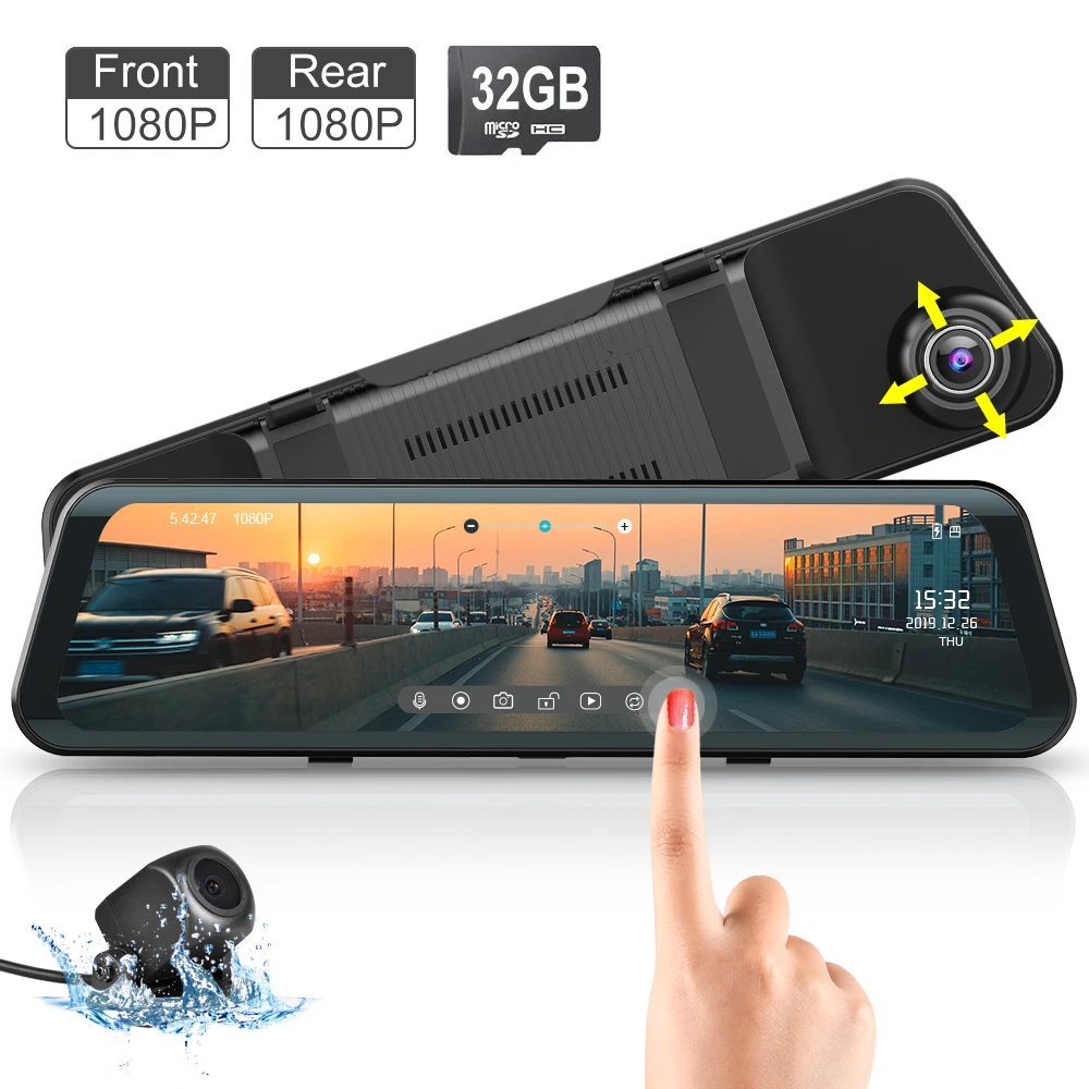 Fodsports DV168 видеорегистратор для мотоцикла, Автомобильный видеорегистратор, видеорегистратор с двумя объективами, камеры 3,0 \LCD, ночное видени...