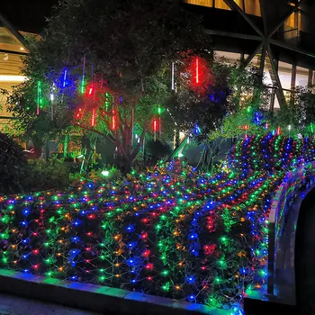 

1.5MX1.5M 3x2M Christmas Garlands LED String Net Lights Fairy Xmas Party Garden Wedding Decoration Curtain Light Holiday