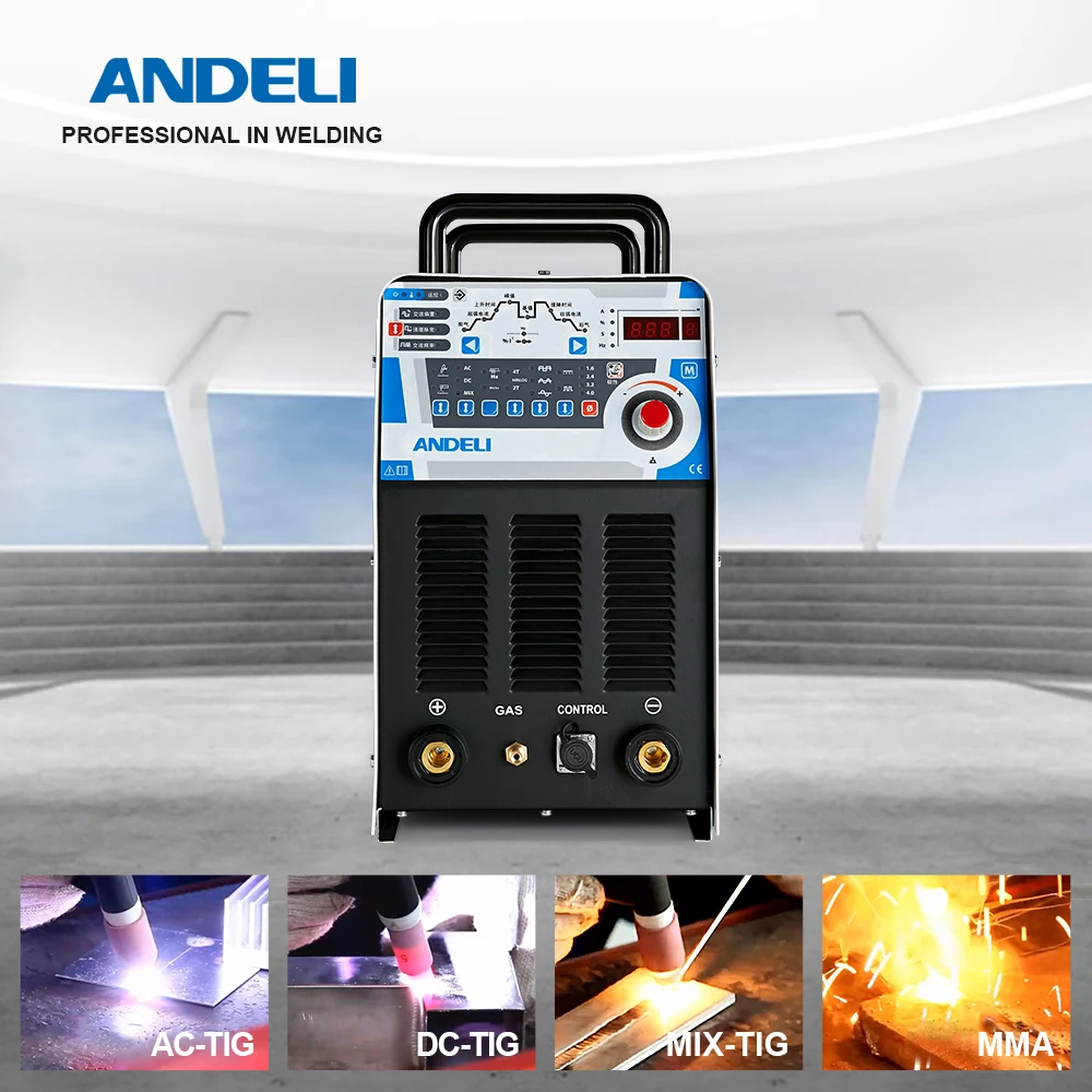 US $786.22 ANDELI TIG250PAC Digital Square Wave ACDC TIG250PAC Pulse TIG Welding Machine With Aluminum Alloy TIG Welder