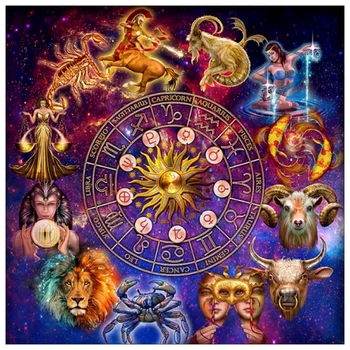 

5D Diamond Painting Full Drill Diamond Embroidery Kit Decor Handicraft Sets Twelve Constellations Rhinestone Painting Wall Art