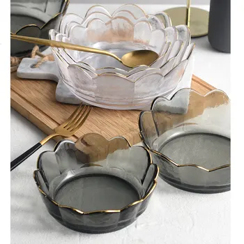

Nordic Vintage Golden Edge Dry Fruit Bowls Decorative Crystal Glass Salad Bowl Baby Snack Bowl миска fruteros de cocina miska