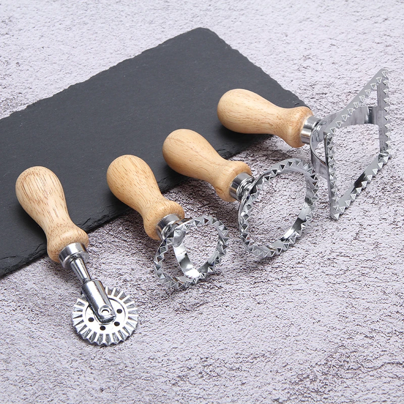 Description Picture 3 of itemCookie Cutter Ravioli Pasta Tools 304 Stainless Steel Cokies Mold Ravioli Maker Cutters Square Round Pizza Cutting Wheel Tools