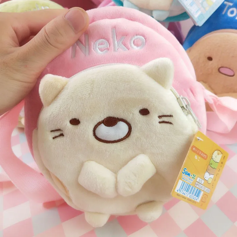 Anime San-X Corner Bio Sumikko Gurashi Crossbody Messager Bag  Neko Shirokuma Tokage Tonketsu Penguin Shoulder Bag Plush Backpack (5)