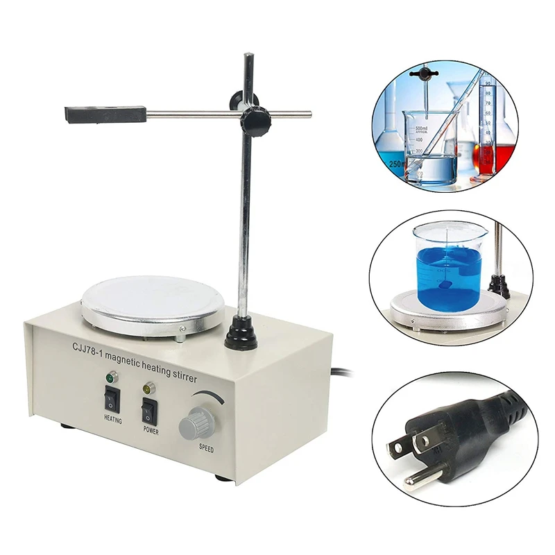 110 В/50 Гц 78-1 магнитная мешалка нагревательный миксер горячая пластина магнитная мешалка 1000 мл США вилка