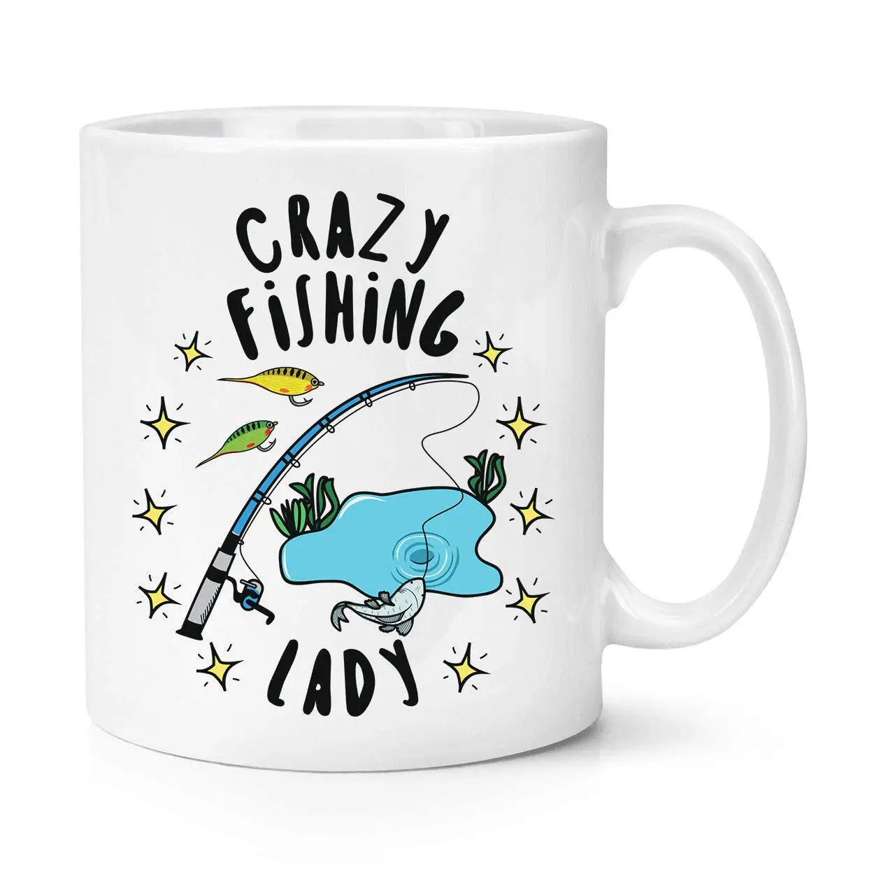 Остерегайтесь Crazy Fish Man 10oz кружка чашка забавное животное|Кружки| |