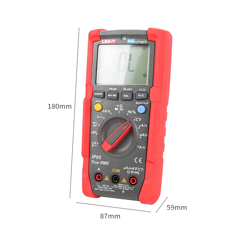 UNI-T UT191E/UT191T Цифровой мультиметр военного качества IP65 Водонепроницаемый NCV Ture RMS 6000 обратная Емкость Частота Температура