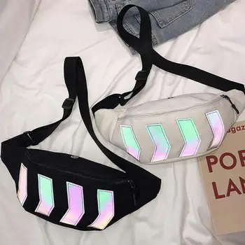 

Chest Bag Men Women Waist Bag Canvas Fanny Pack Boy Street Reflective Crossbody Pack Casual Travel Bags Hip Hop Shoulder Pack