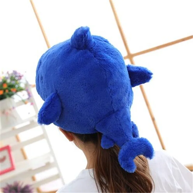 Cartoon Blue Shark Hat Halloween Masquerade Cosplay Prop Dress Up Fashion Plush Toy Headgear Gift