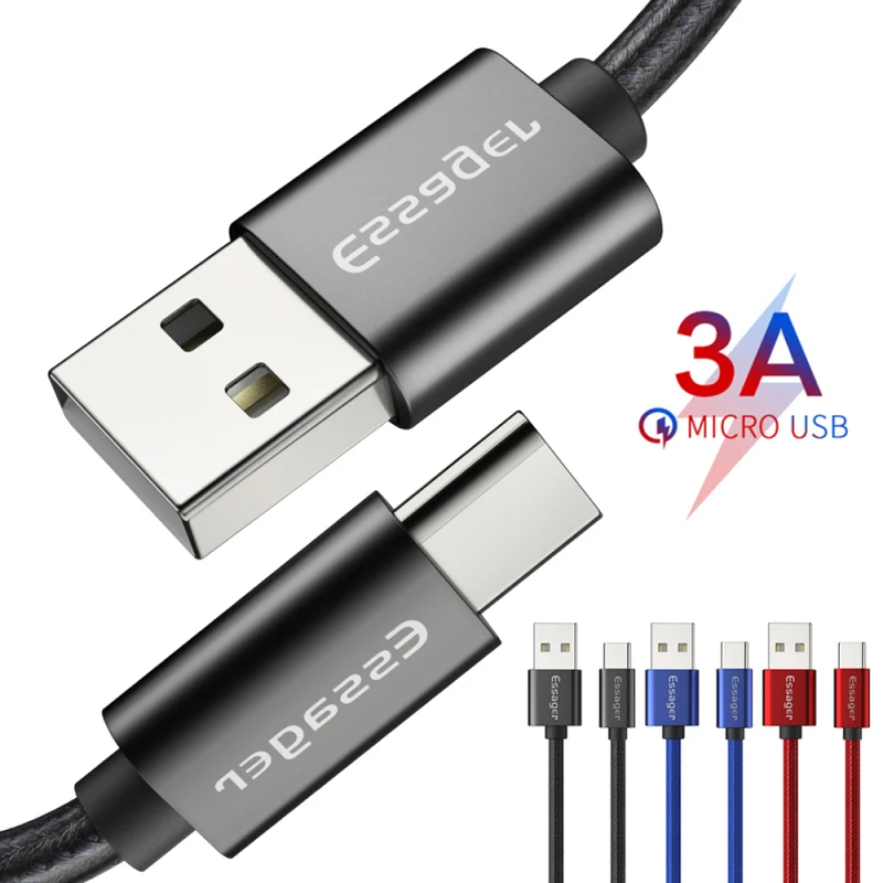 

Essager LED USB Type C Cable 3m Fast Charge Wire Cord USBC Cable for Xiaomi K20 Samsung Oneplus 7 Pro Mobile Phone USB-C Charger