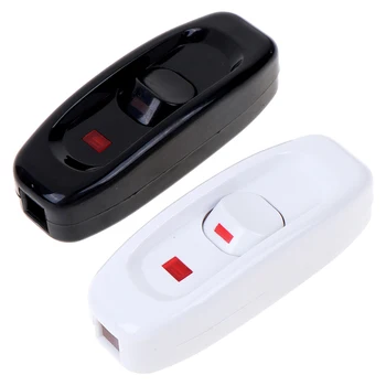 

New 1Pcs Bedside Lamp Switch AC 250V 10A Inline ON/OFF Table Desk Lamp Cord Cable Switch With LED Indicator Light