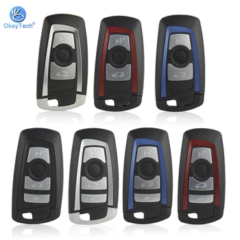 

OkeyTech Replacement Smart Key Shell For BMW CAS4 F 3 5 7 Series E90 E92 E93 X5 F10 F20 F30 F40 Remote Car Key Case 3/4 Buttons