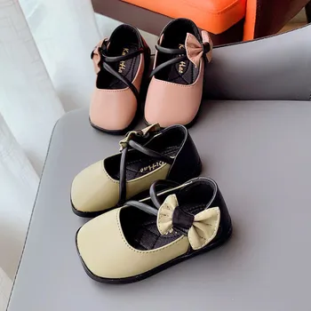 

2020 Autumn New Children Soft-Soled Baby Shoes Little Girls Fashion Style Square Head Princess Toddler Shoes