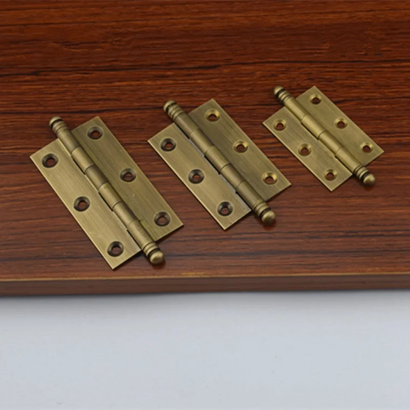 Decorative Cabinet Hinges Vintage Brass Furniture Kitchen Cupboard Door Folding Butt Hinges 2"/2.5"/3"-4Pack