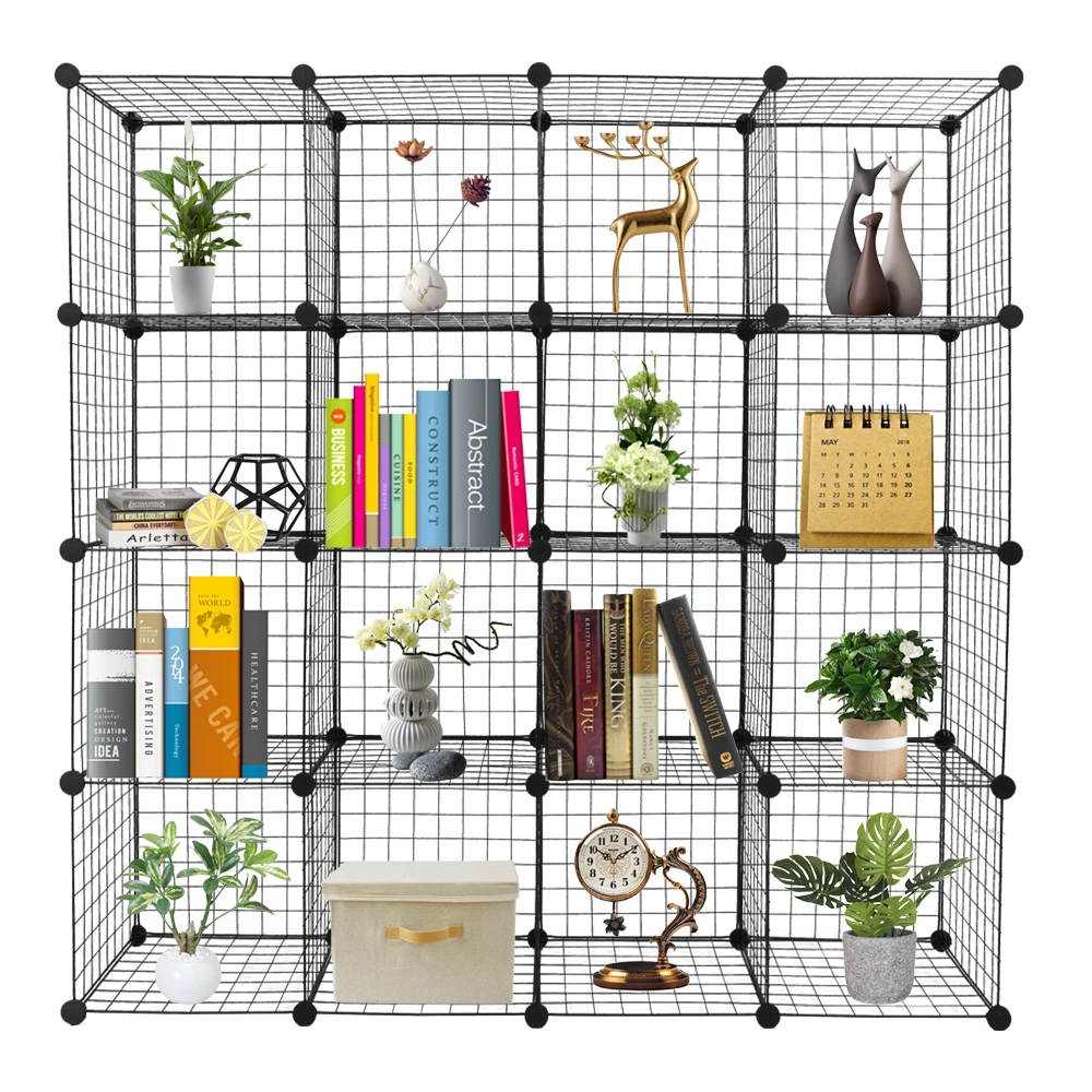 

16-Cube Organizer Cube Storage Storage Shelves Wire Cube Storage Origami Shelves Metal Grid Cubbies Organizer Bookcase