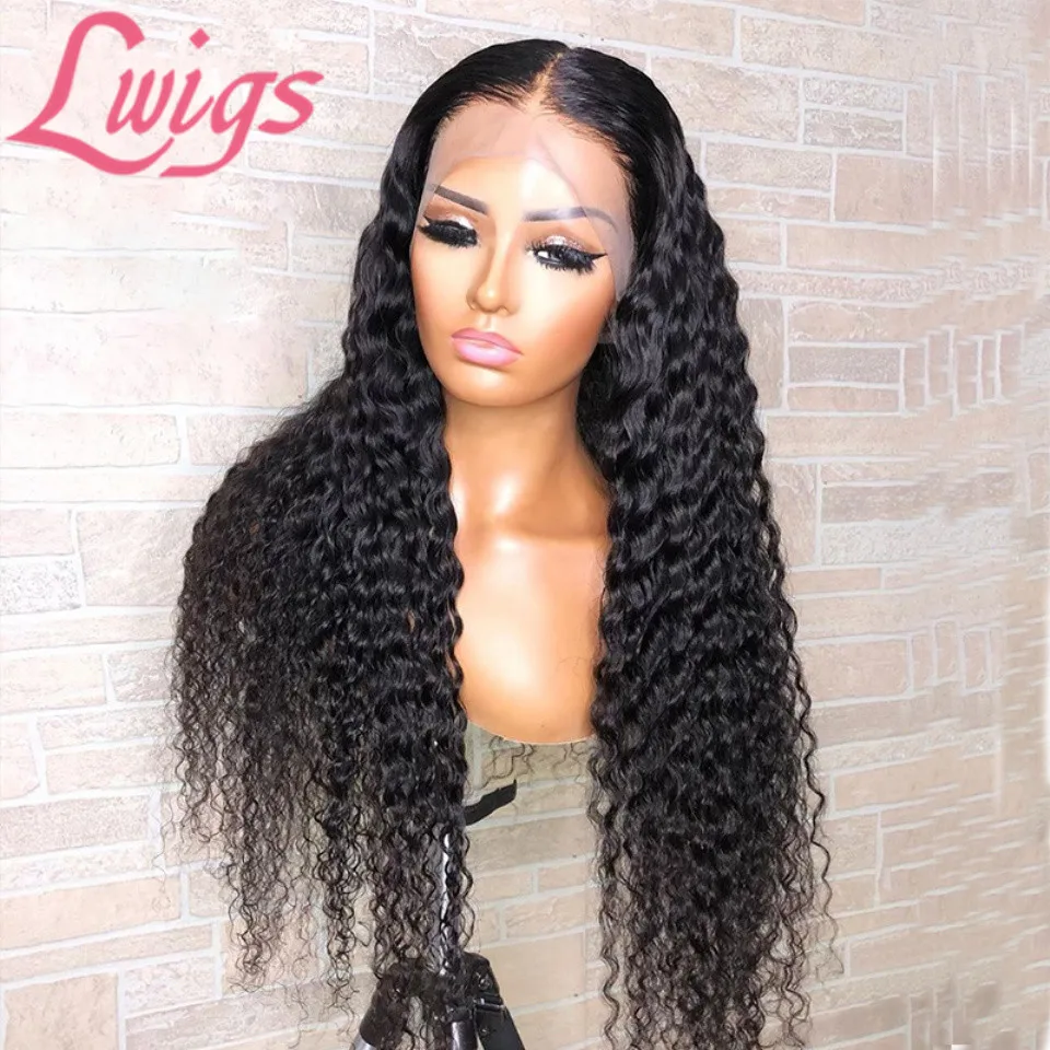 

Cheap Water Wave Lace Front Wig Deep Curly 13X4 Lace Front Human Hair Wigs Glueless Headband Wig Human Hair For Black Women