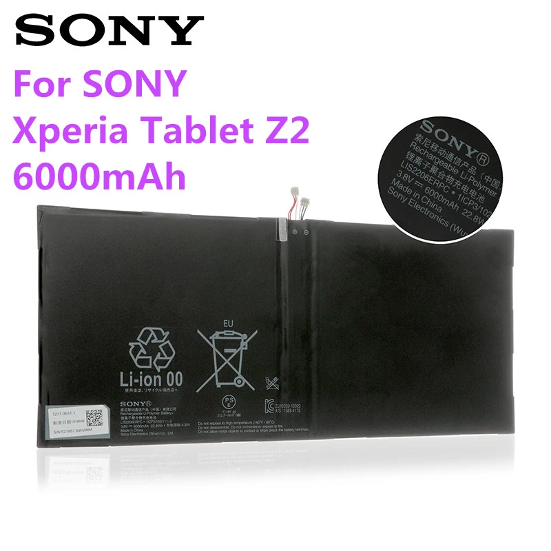 Original Sony Tablet Battery For Sony Xperia Tablet Z2 Sgp541cn Sgp511  Sgp512 Sgp521 Sgp541 Sgp551 Tablet Lis2206erpc 6000mah - Mobile Phone  Batteries - AliExpress