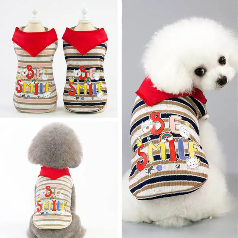 

Cotton Material Autumn And Winter Be Smile Pattern Simple Style Comfortable Pet T-shirt Puppy Dog Clothes