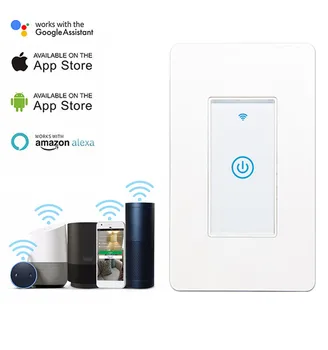 

1 Gang Wifi Touch Switch US Standard Smart Phone App Control Voice Control Support Alexa Google Home Compatible With IFTTT