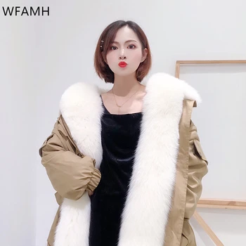 Günstig Fuchs Pelz Fraktion überwindet Frauen 2020 Winter Neue Mode Mantel Rex Kaninchen Liner Abnehmbare Mid-länge Natürliche Farbe