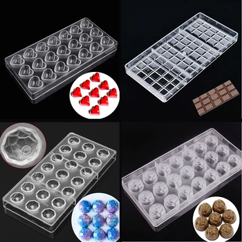 3D Chocolate Bar Molds Polycarbonate Tray for Plastic Moldes Para Solid
Chocolate Moulds Form Bakery Baking Mold Pastry Tools