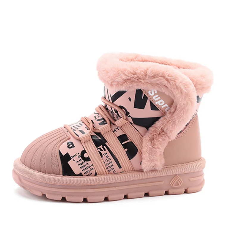 

Kids Snow Boots Toddler Warm Shoes Baby Girls Ankle Boots Boys Brand Boots Fashion Soft Black Winter Outdoor Snowboots