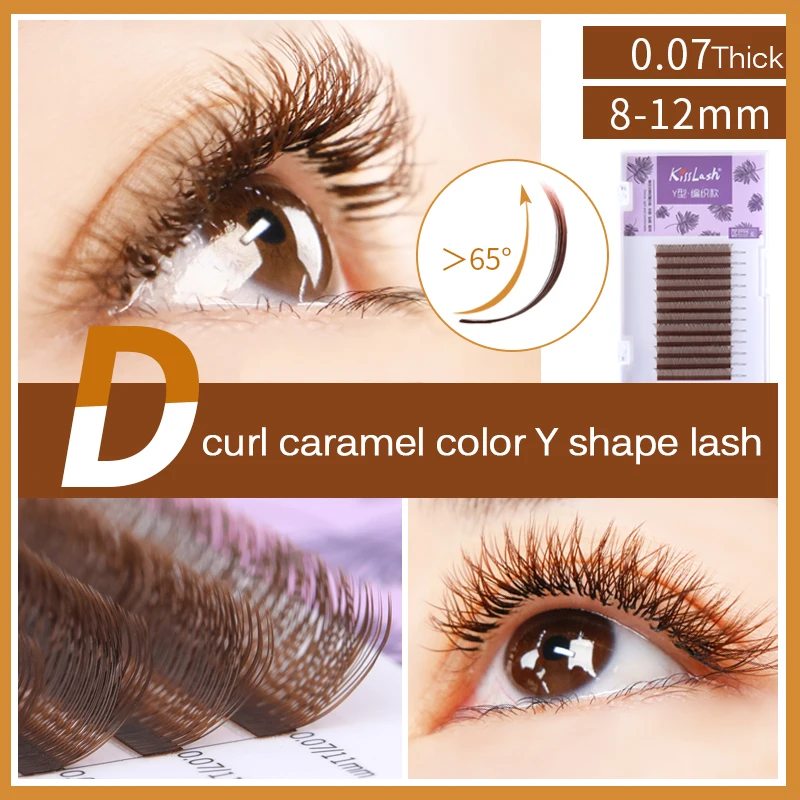

Y shape False eyelashes volume eyelash extensions soft caramel mink eyelashes false eyelashes natural Makeup tool eye lashes