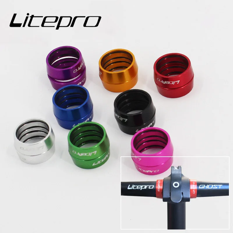 Litepro Folding Bike Straight Handle Bar Fixed Cover Stop Collar Space Ring MTB Bicycle 25.4MM Handlebar Spacing-rings Parts