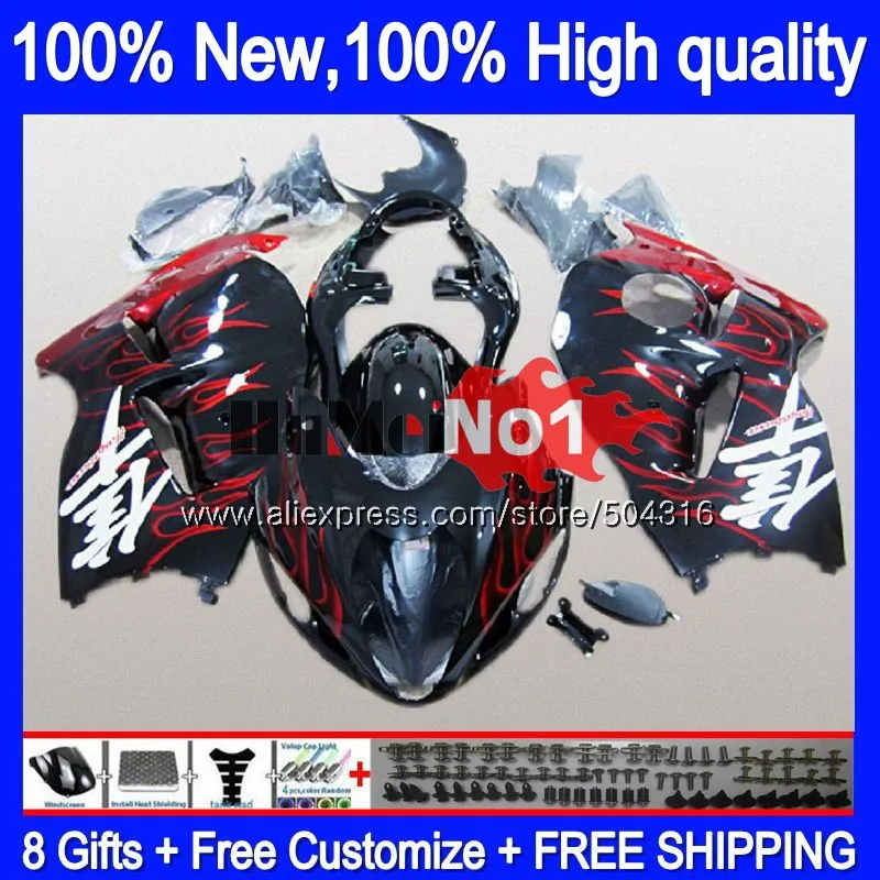 GSXR-1300 для SUZUKI Hayabusa GSXR 1300 28MC. 82 GSXR1300 2002 2003 2004 2005 2006 2007 96 02 03 04 05 06 07 обтекатель красным пламенем
