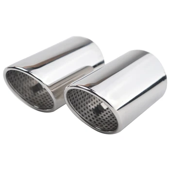 

2X Exhaust Headers Exhaust Tips Muffler Pipe Inox For- A4 B8 A4L Q5