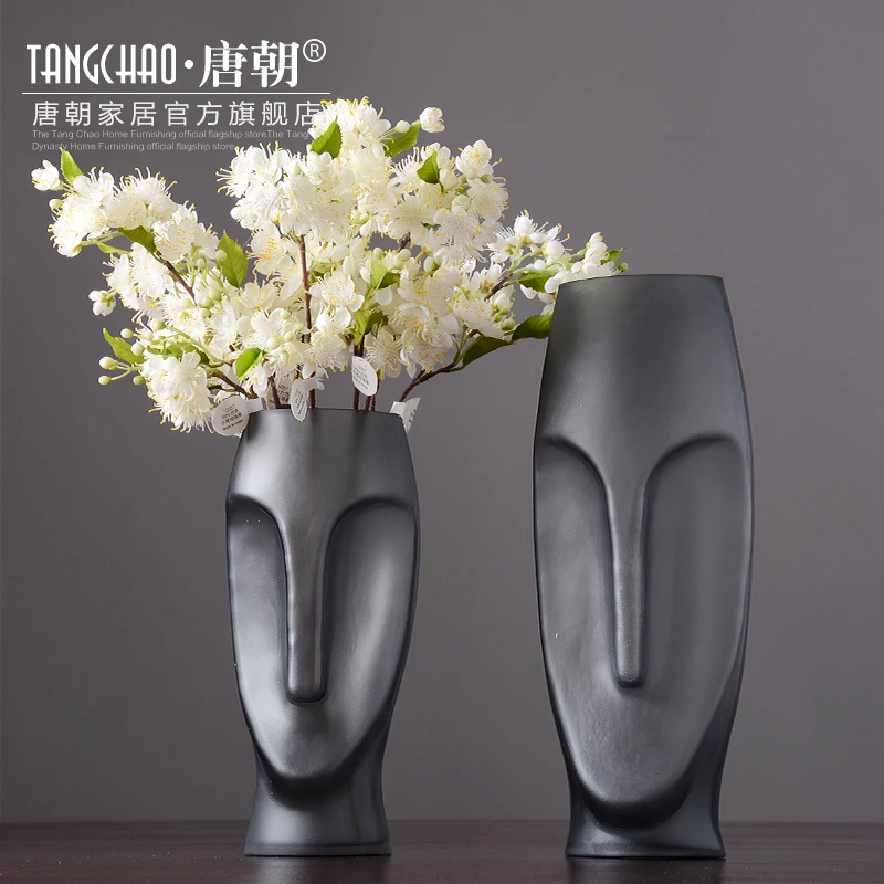 Абстрактная стеклянная ваза в скандинавском стиле украшение для гостиной