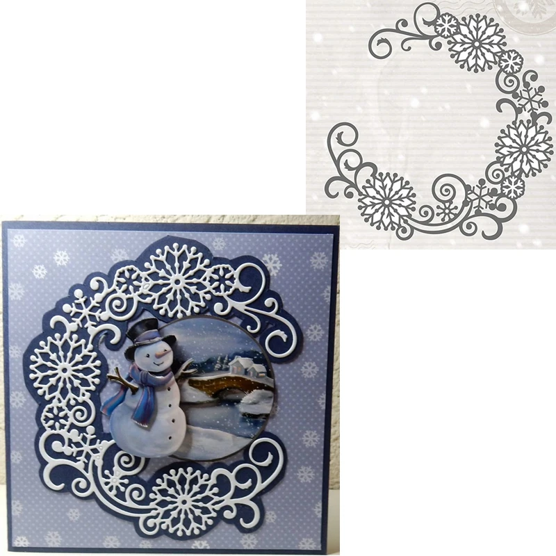 Fancy Snowflakes Wreath Die Cuts For Card Making Fancy Snowflakes Wreath dies scrapbooking metal cutting dies new 2019