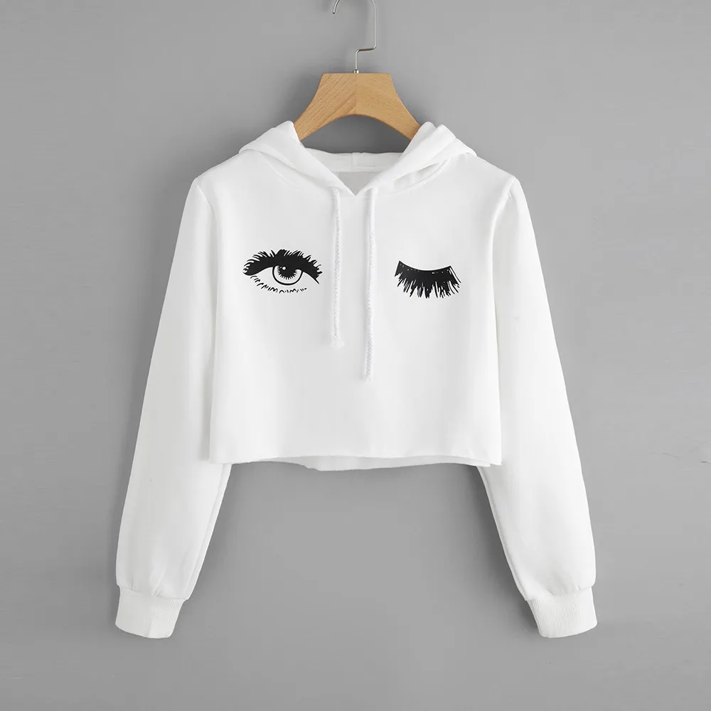 Women's hoodie sweatshirt Sweatshirt strange Womens Hoodie Eye Printed Sweatshirt Long Sleeve Pullover Tops Blouse Womens 9.5