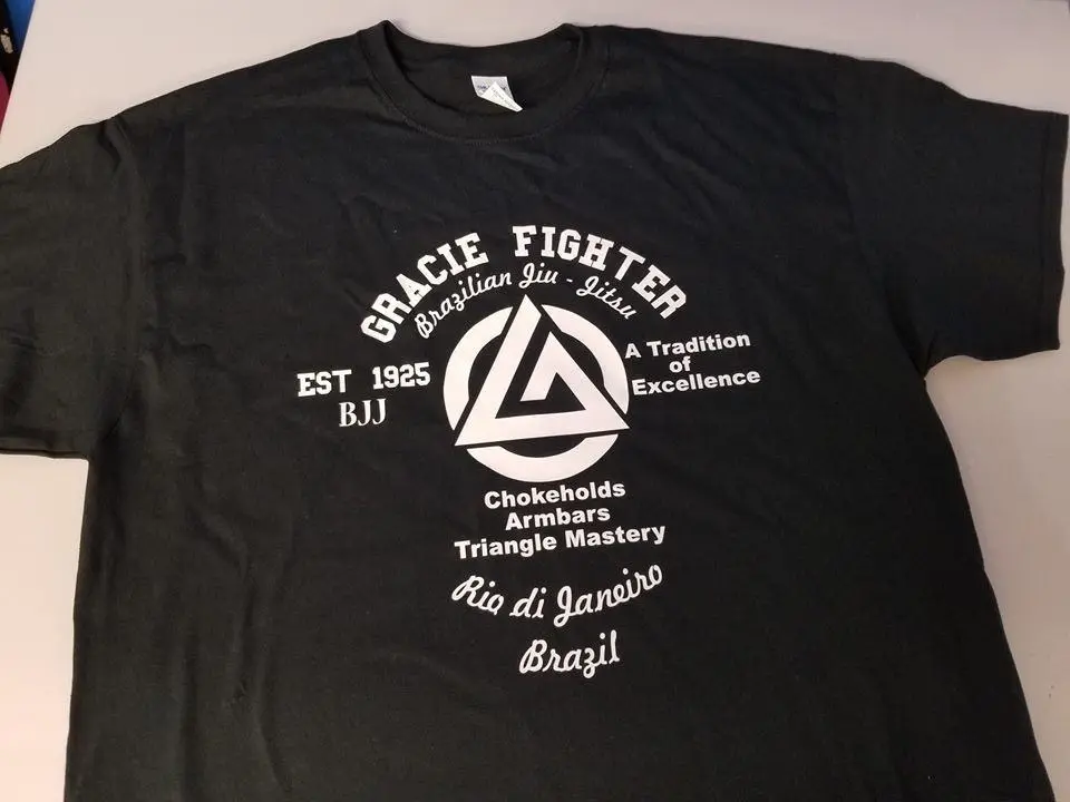 Gracie Fighter BJJ бразильская футболка с надписью jitsu ММА Смешанные боевые искусства |