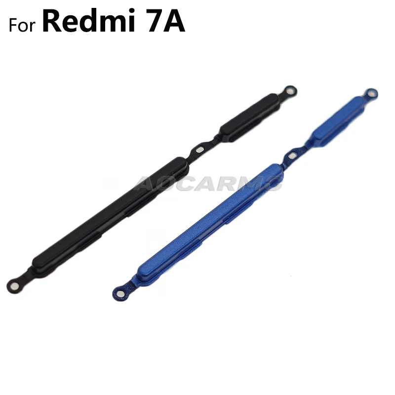 Aocarmo For Xiaomi Redmi 7 7A Power On Off Button + Volume Up Down Switch Side Key Replacement Part phone switch key power volume control button