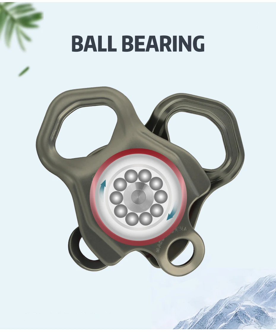 XINDA Professionelle Einzelrollen-Ausrüstung in Kugellager, Bergsteigen, Klettern, Zipline, Traverse-Lösung, Wagenrolle – Detail 6