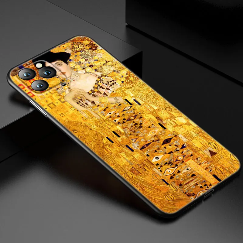Art Gustav Klimt Phone Case For Apple iPhone 13 12 Mini 11 Pro XS Max XR X 8 7 6S 6 Plus 5S 5 SE 2020 Soft TPU Black Cover- H6719bff9d59f46b9a9f16df607d075a0o